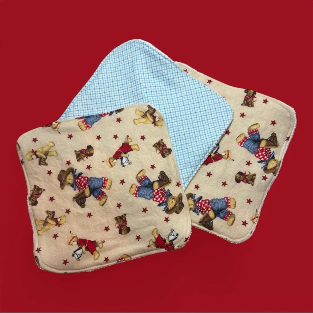 NWT Adorable soft handmade reusable baby/toddler washcloths.
